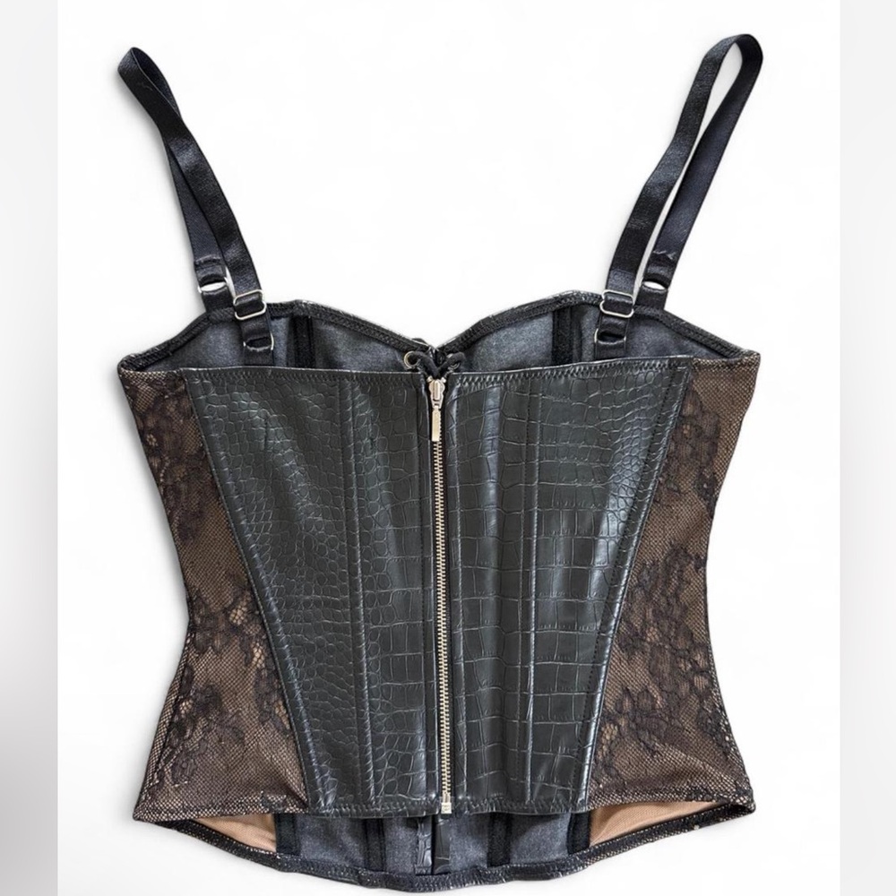 White fox womens Black Lace-Up Corset Top - Picture 2 of 3